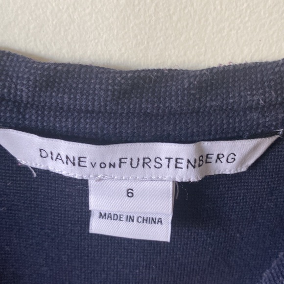DIANE VON FURSTENBERG Stretched Dress Navy Blue 6 - Picture 3 of 6
